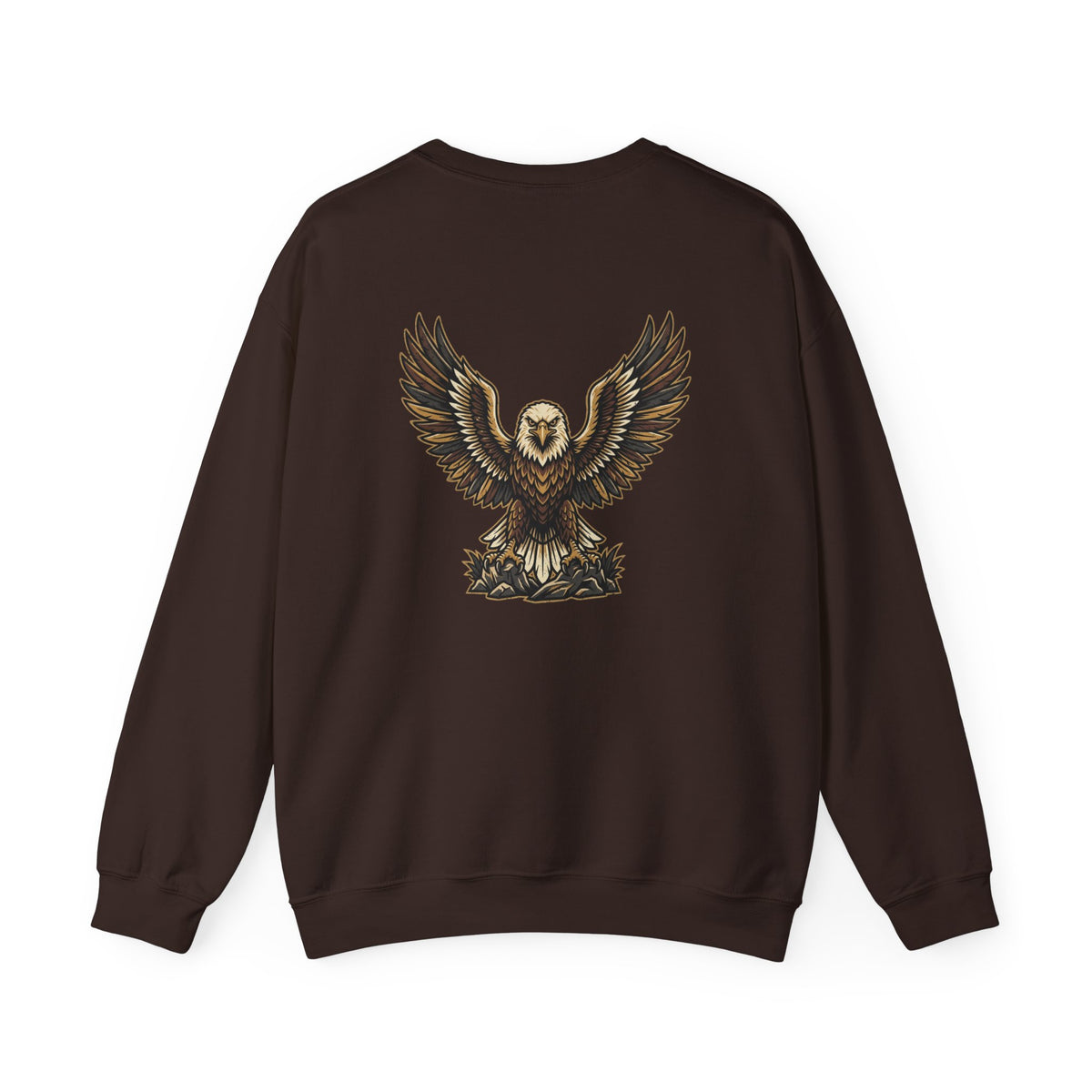 Eagle Graphic Crewneck Sweatshirt — Vintage Bald Eagle Wings Design