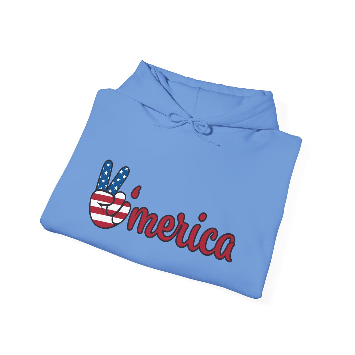 'Merica Peace Sign Hoodie — Patriotic American Flag Sweatshirt for 4th of July