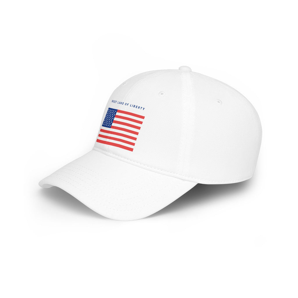 American Flag Low Profile Baseball Cap — "Sweet Land of Liberty" Patriotic Hat