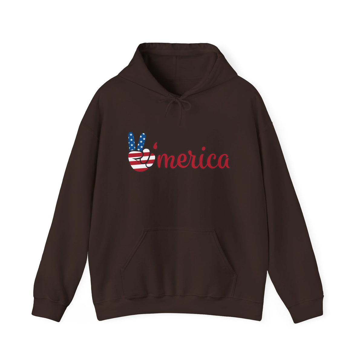 'Merica Peace Sign Hoodie — Patriotic American Flag Sweatshirt for 4th of July