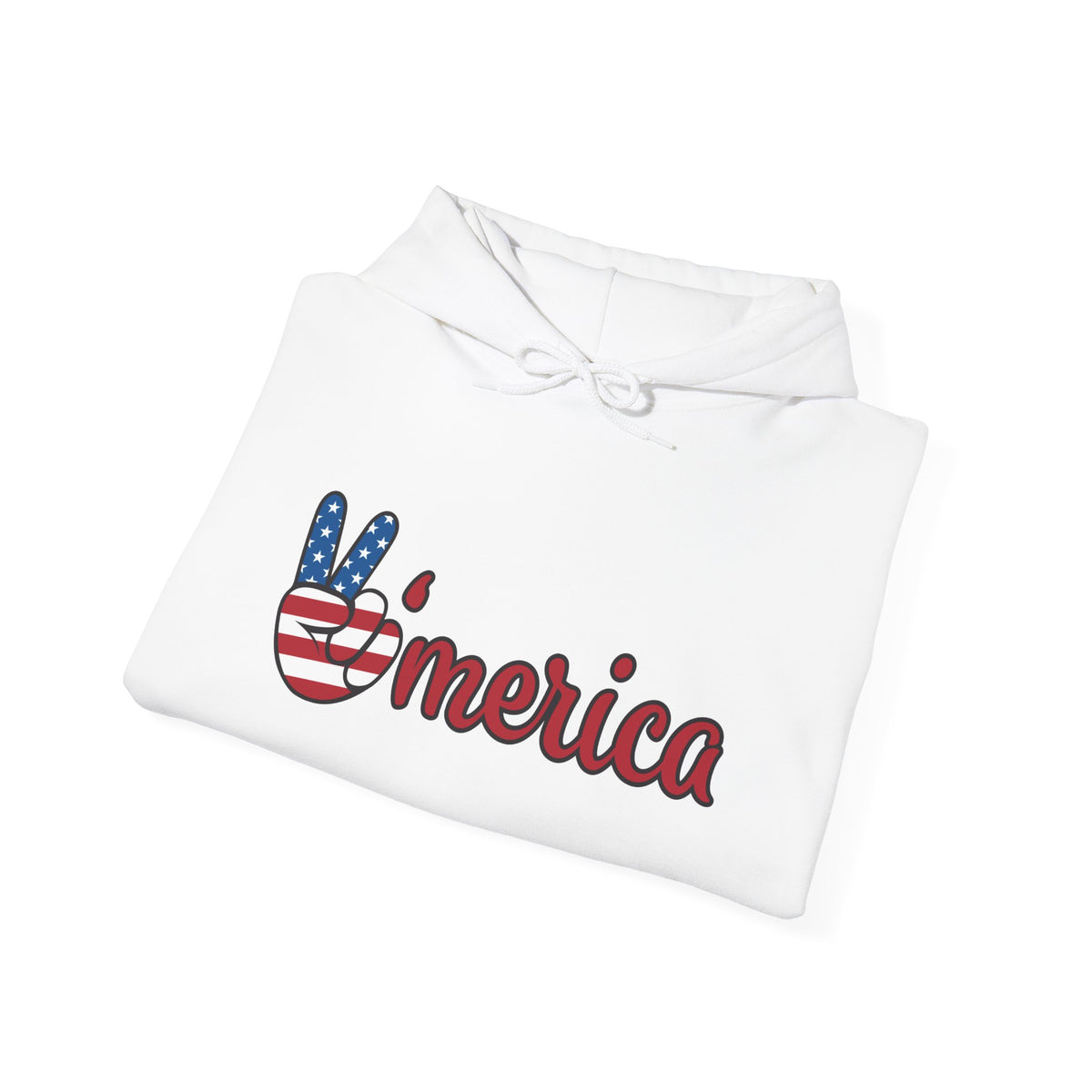 'Merica Peace Sign Hoodie — Patriotic American Flag Sweatshirt for 4th of July
