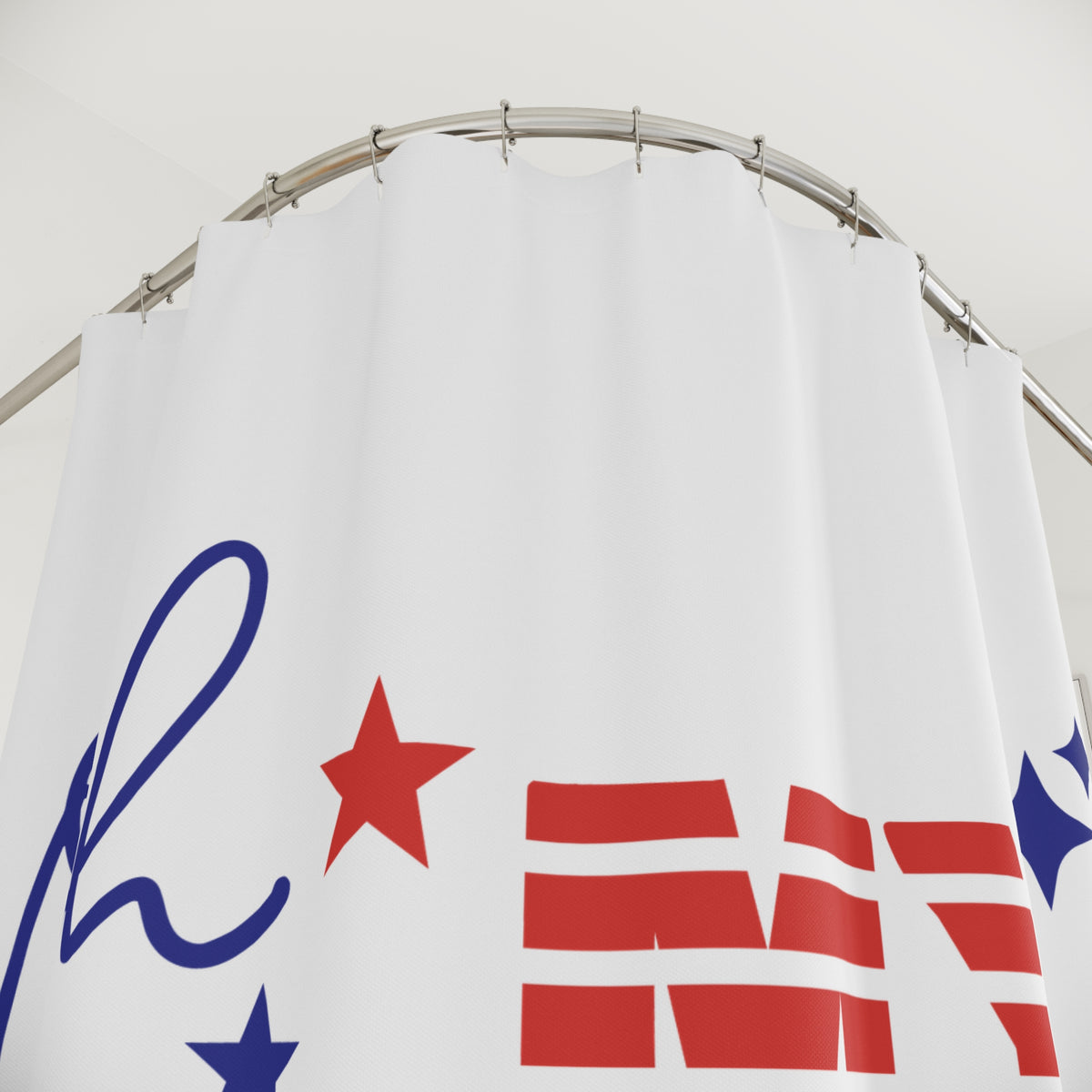 Oh My Stars Shower Curtain – Patriotic Red, White & Blue Bathroom Decor