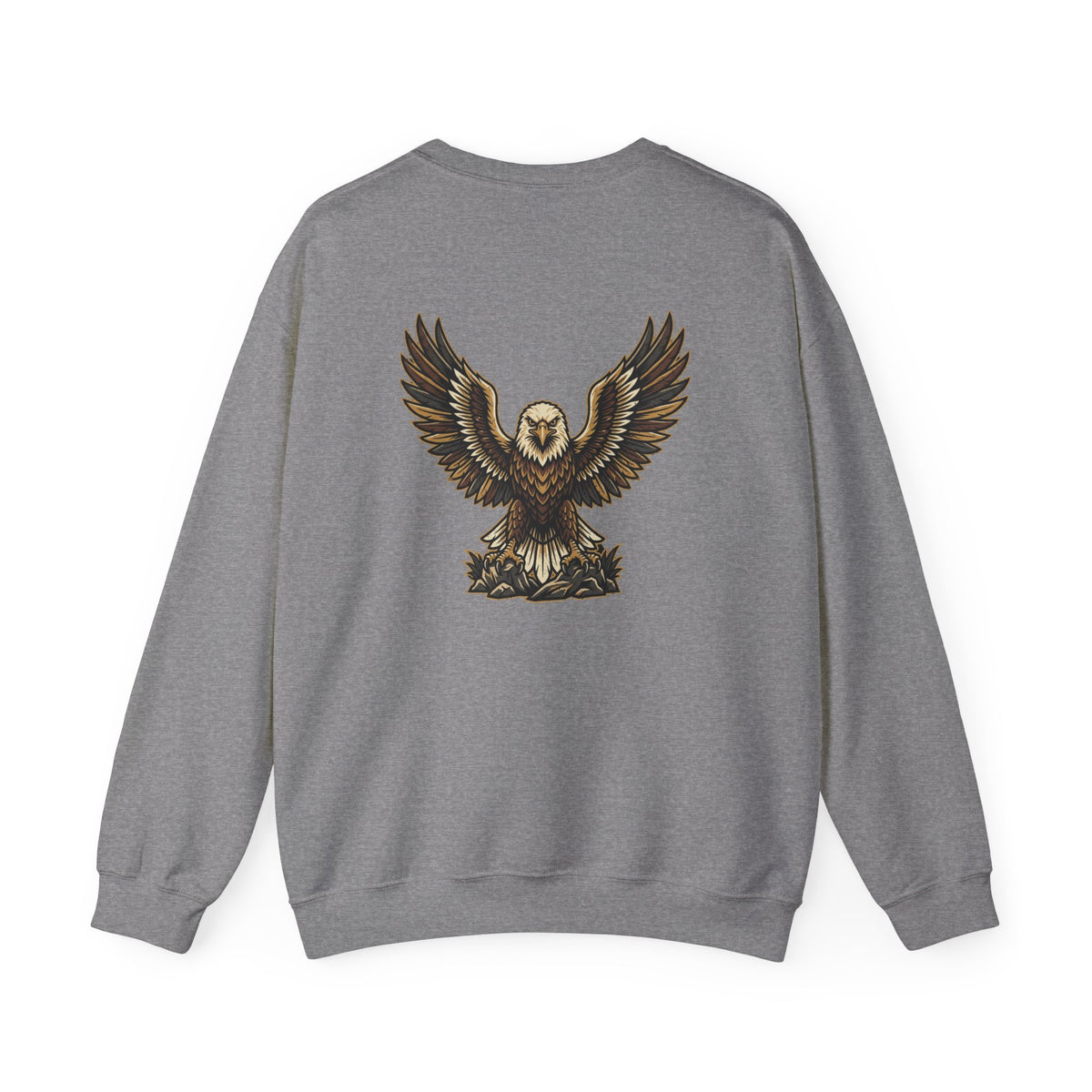 Eagle Graphic Crewneck Sweatshirt — Vintage Bald Eagle Wings Design