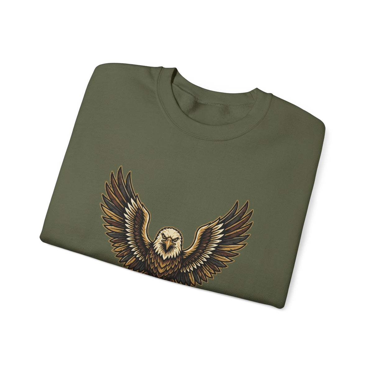 Eagle Graphic Crewneck Sweatshirt — Vintage Bald Eagle Wings Design