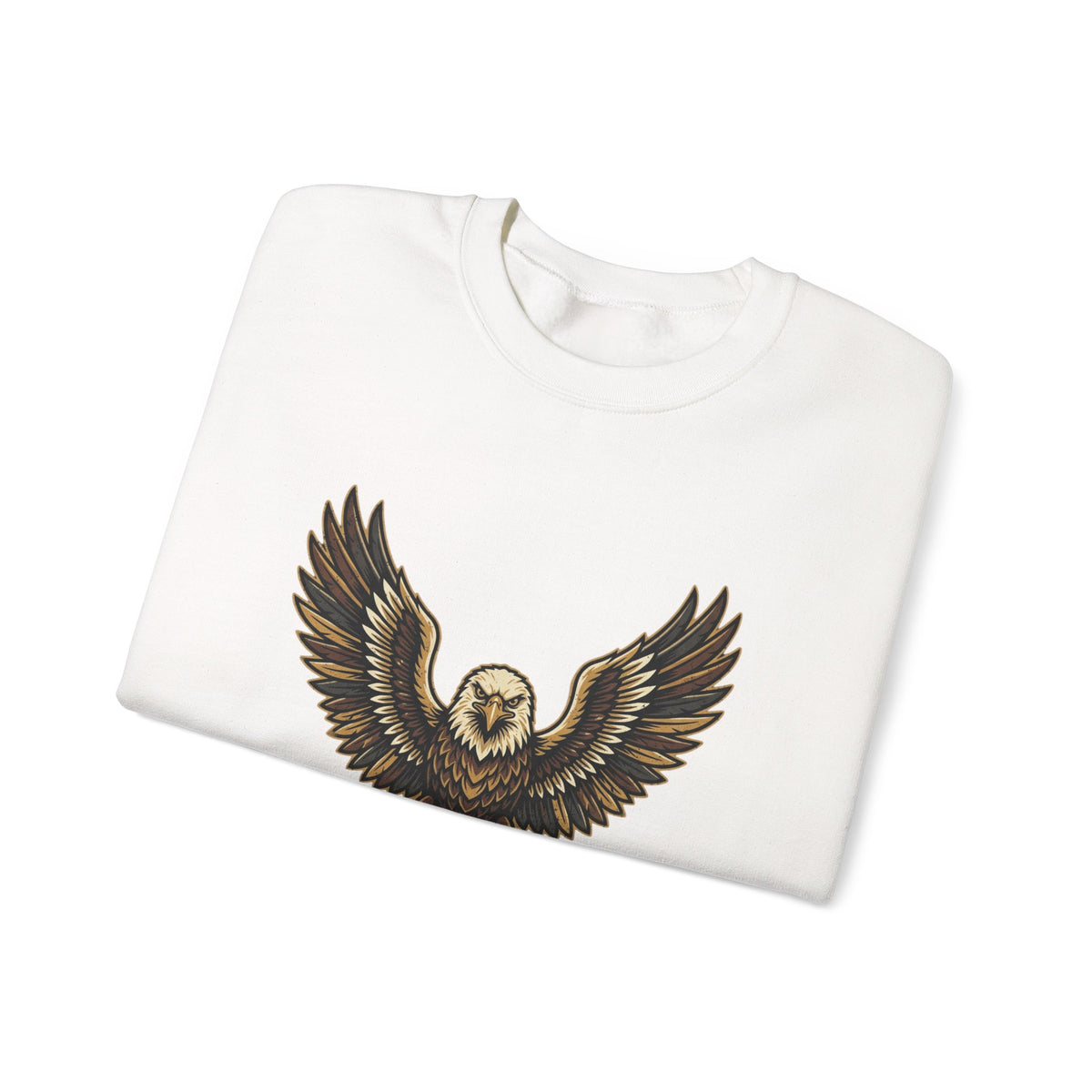 Eagle Graphic Crewneck Sweatshirt — Vintage Bald Eagle Wings Design