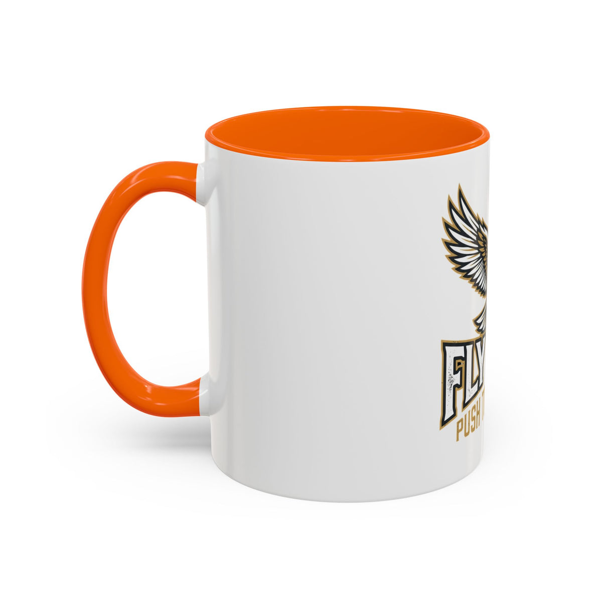Fly High Eagle Coffee Mug – 'Fly High, Push to the Limit' Motivational Accent Mug (11/15oz)