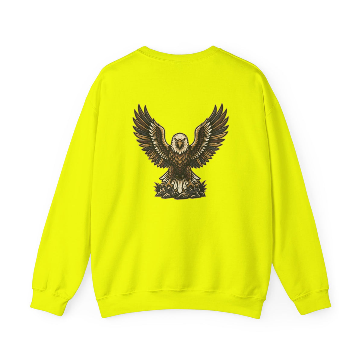 Eagle Graphic Crewneck Sweatshirt — Vintage Bald Eagle Wings Design