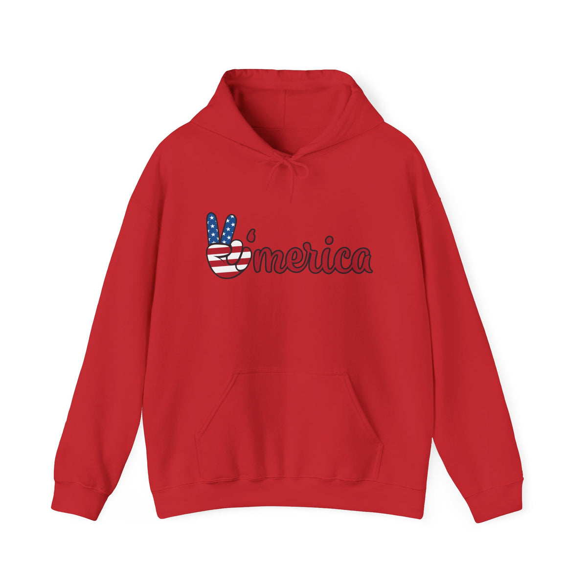 'Merica Peace Sign Hoodie — Patriotic American Flag Sweatshirt for 4th of July