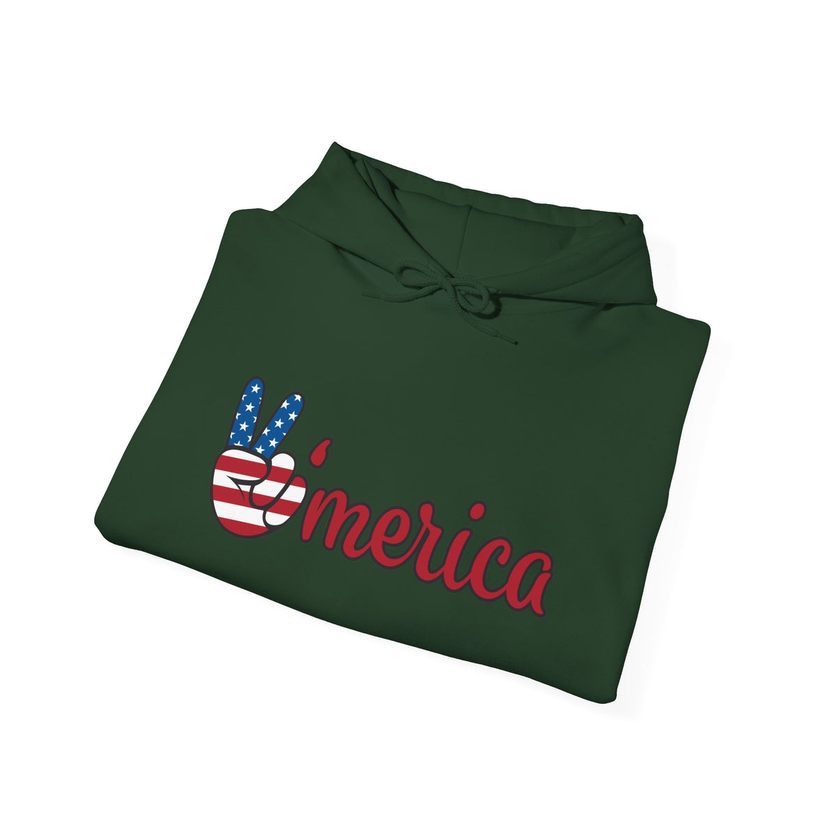 'Merica Peace Sign Hoodie — Patriotic American Flag Sweatshirt for 4th of July