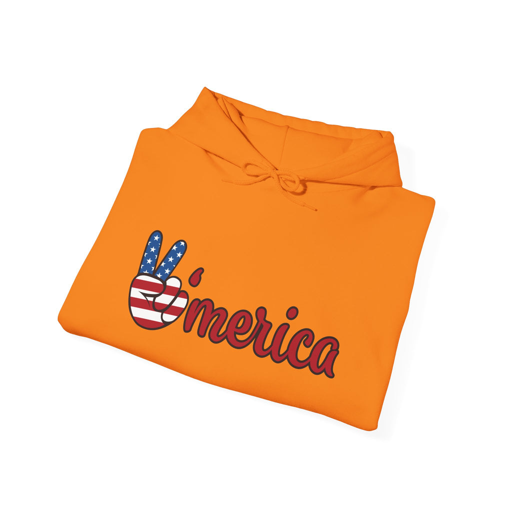 'Merica Peace Sign Hoodie — Patriotic American Flag Sweatshirt for 4th of July