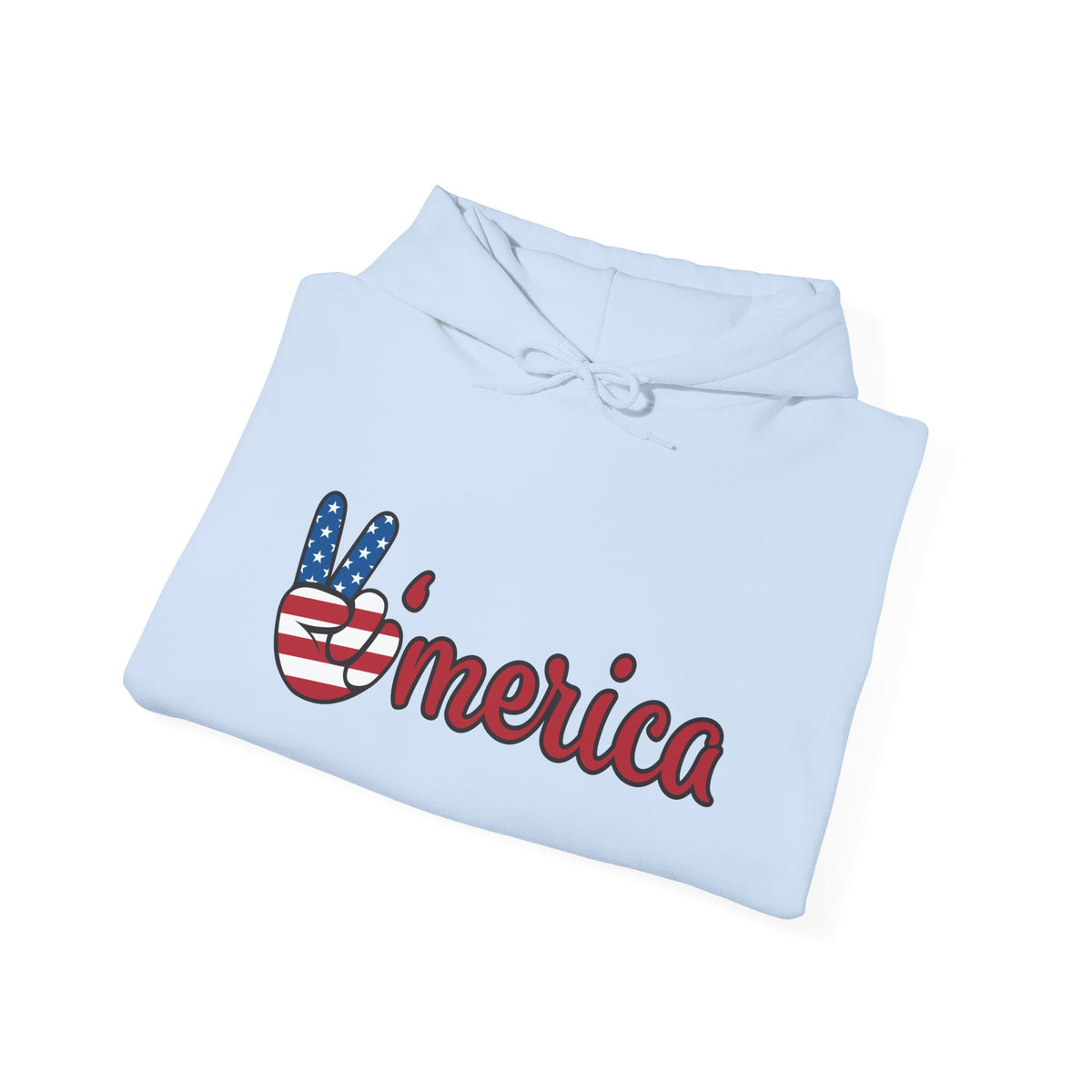 'Merica Peace Sign Hoodie — Patriotic American Flag Sweatshirt for 4th of July