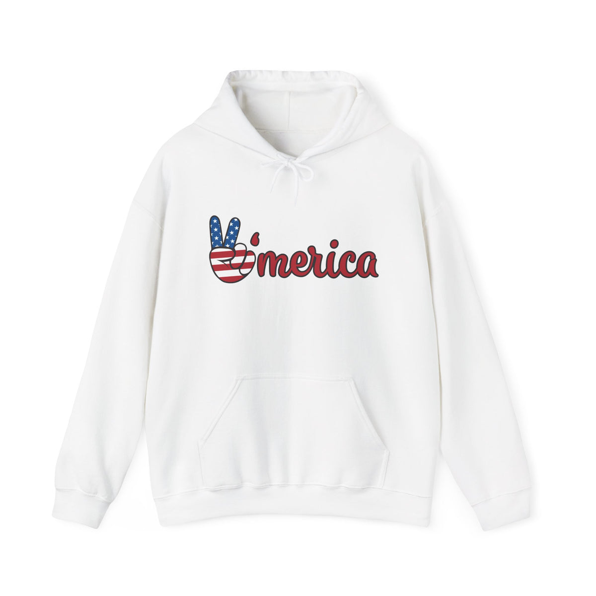 'Merica Peace Sign Hoodie — Patriotic American Flag Sweatshirt for 4th of July