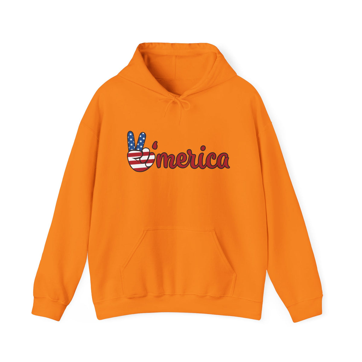 'Merica Peace Sign Hoodie — Patriotic American Flag Sweatshirt for 4th of July