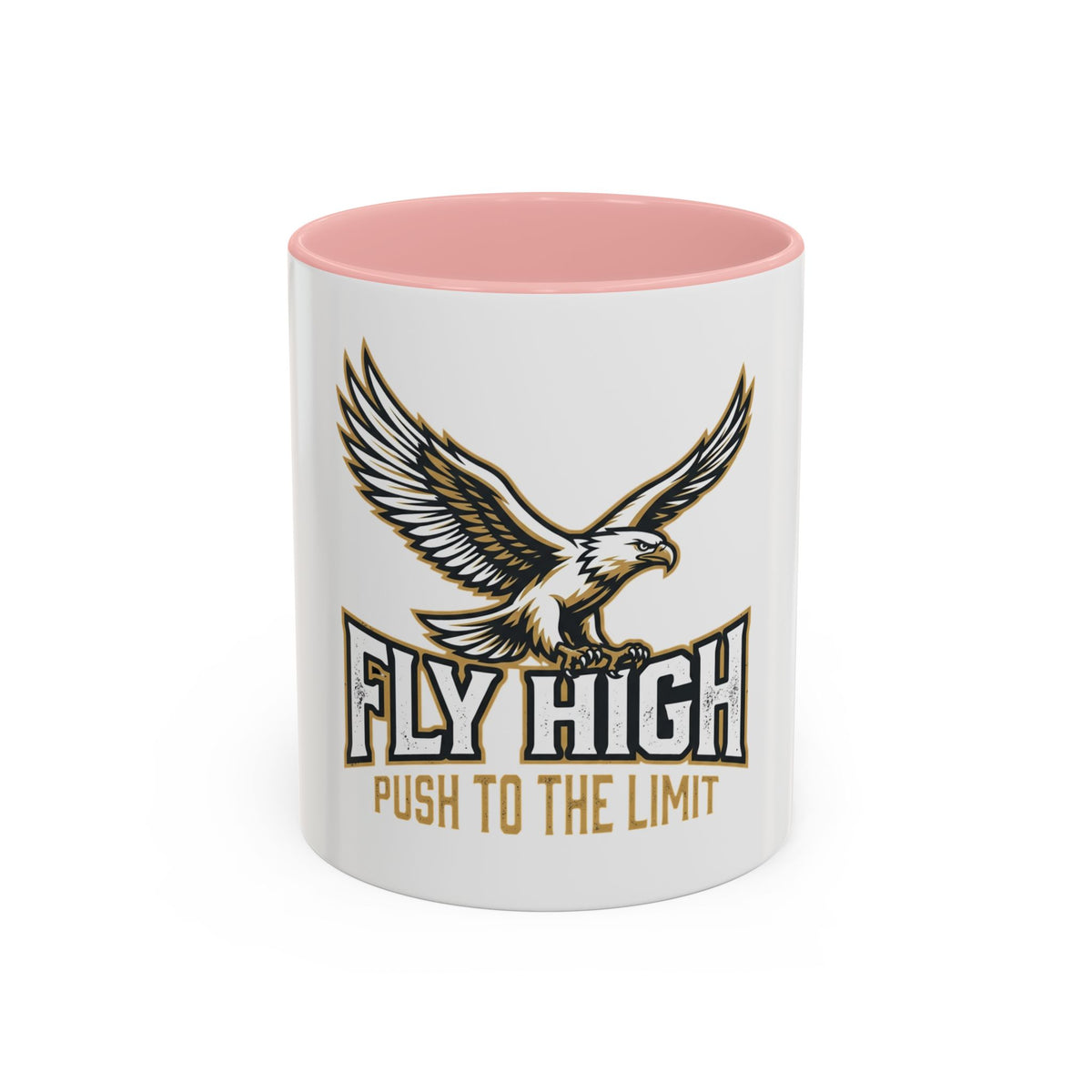 Fly High Eagle Coffee Mug – 'Fly High, Push to the Limit' Motivational Accent Mug (11/15oz)