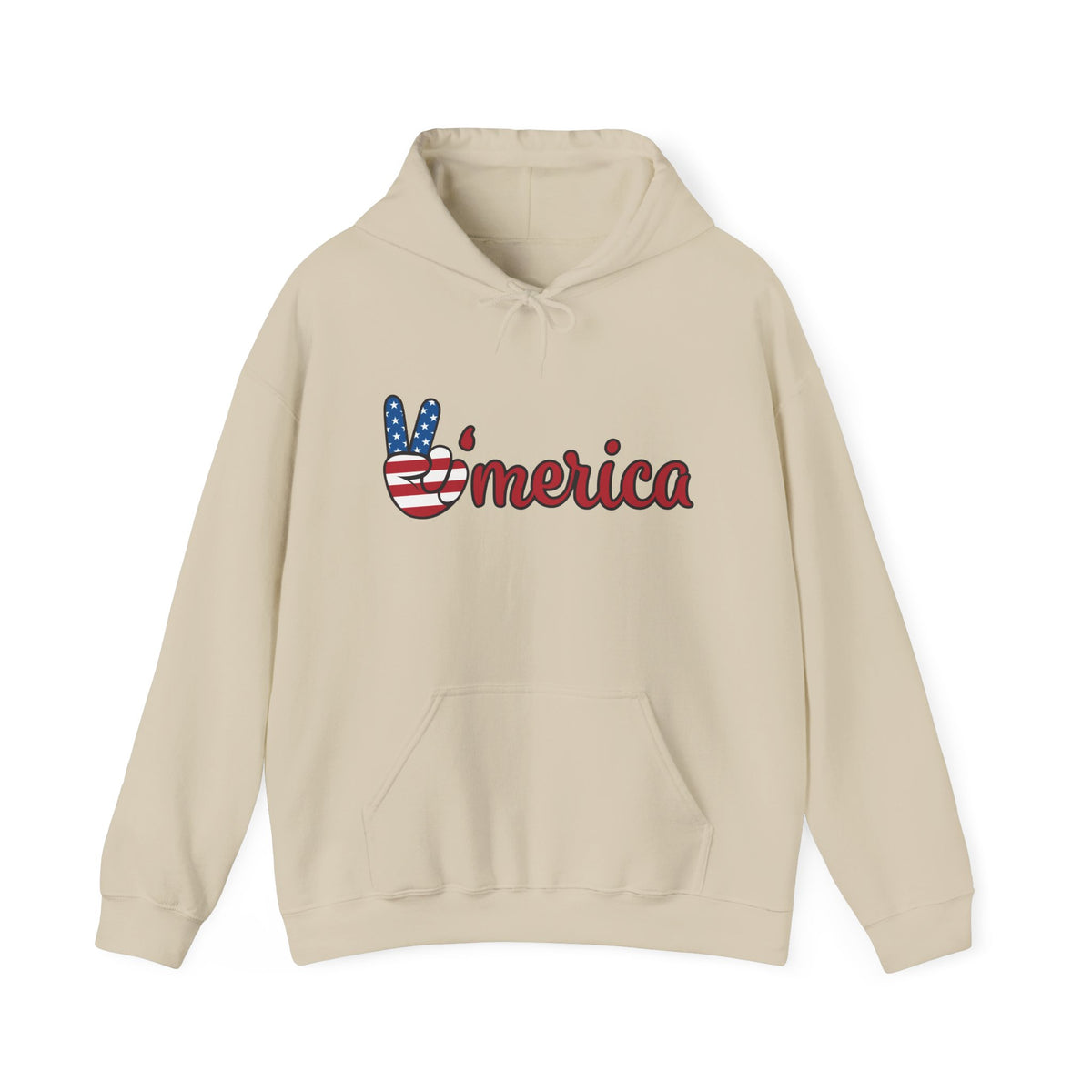 'Merica Peace Sign Hoodie — Patriotic American Flag Sweatshirt for 4th of July
