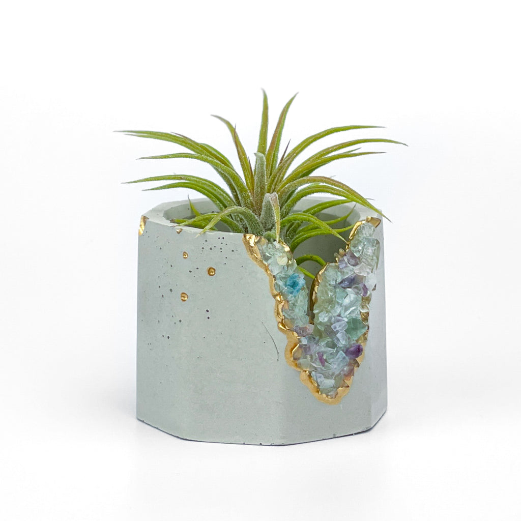 FLUORITE GEODE PLANTER