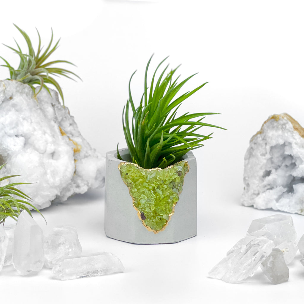 GREEN PERIDOT GEODE PLANTER