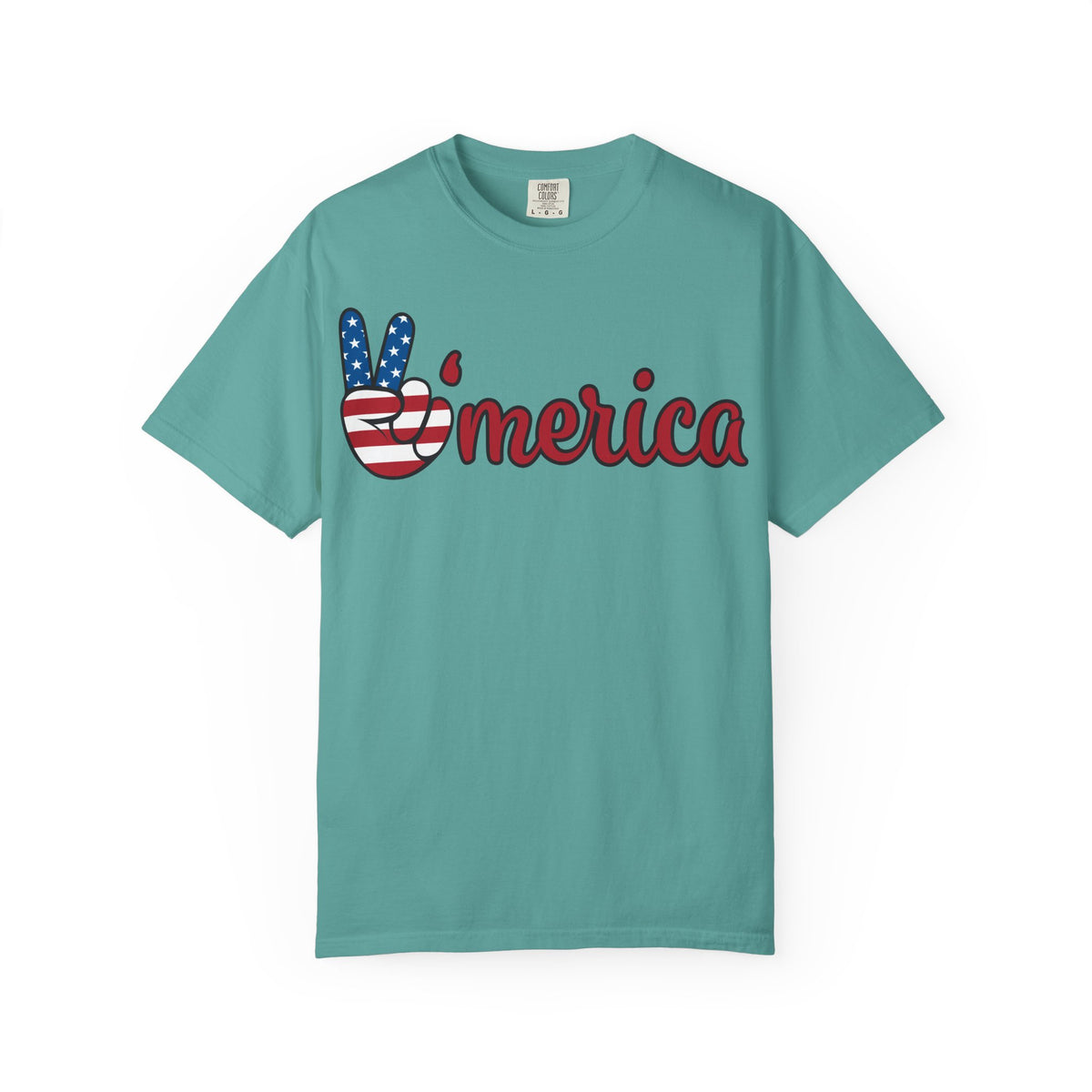 'Merica Flag Peace Sign T-Shirt — Patriotic USA 4th of July Tee