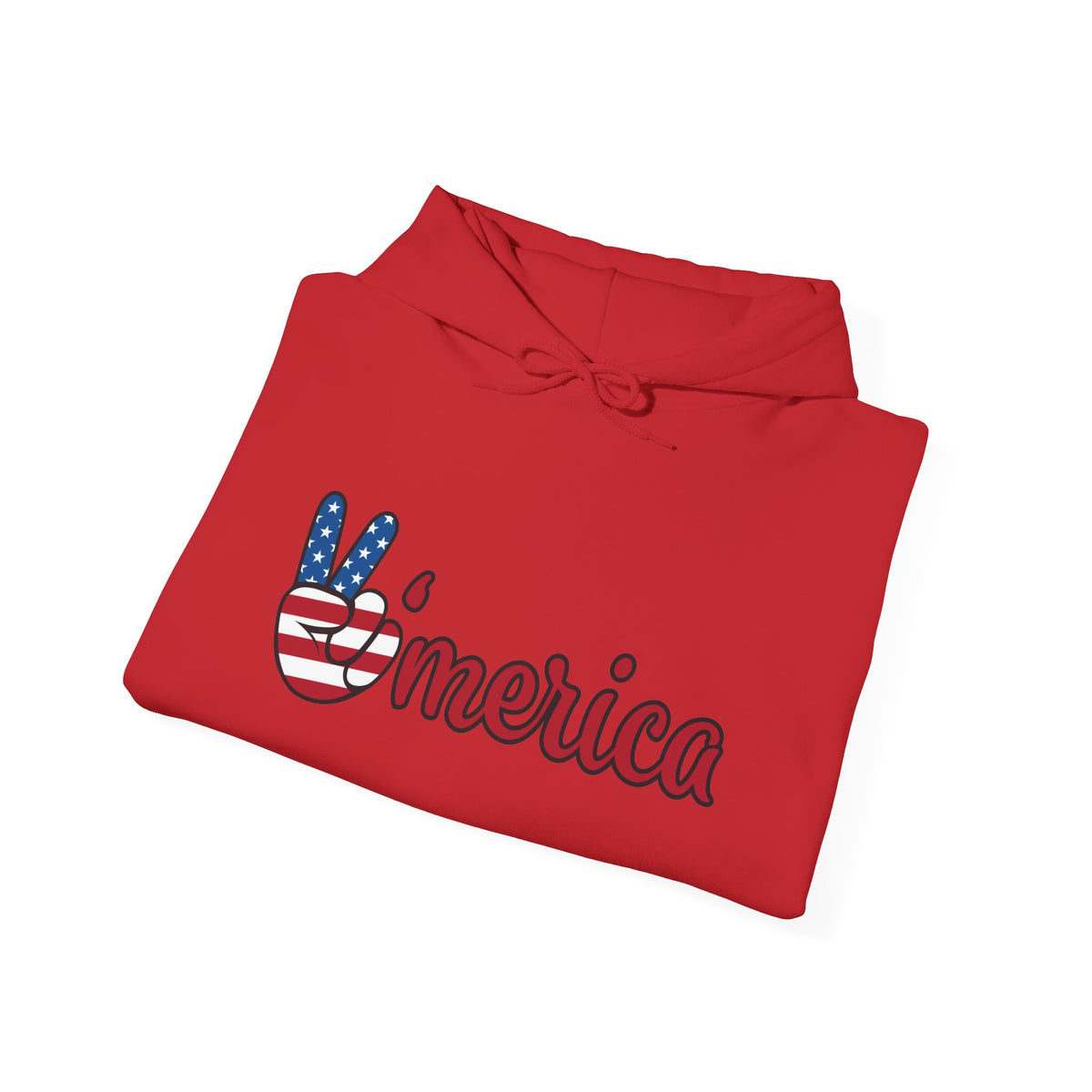 'Merica Peace Sign Hoodie — Patriotic American Flag Sweatshirt for 4th of July