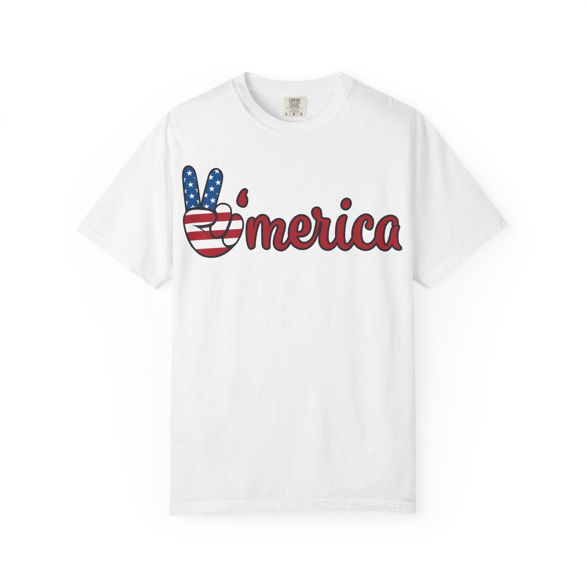 'Merica Flag Peace Sign T-Shirt — Patriotic USA 4th of July Tee