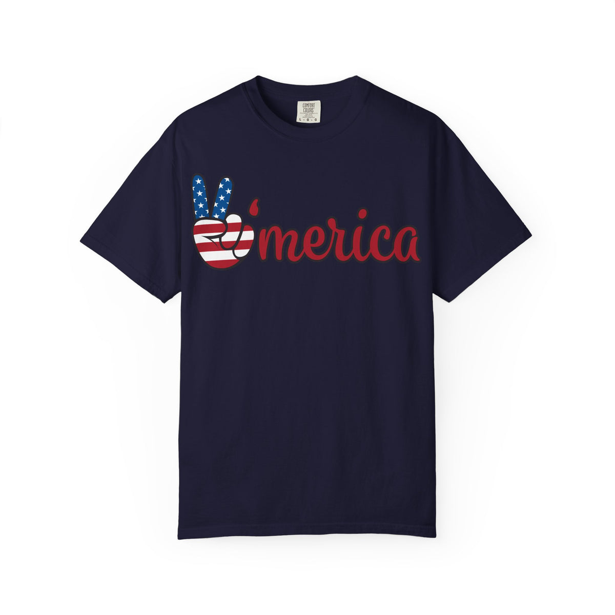 'Merica Flag Peace Sign T-Shirt — Patriotic USA 4th of July Tee