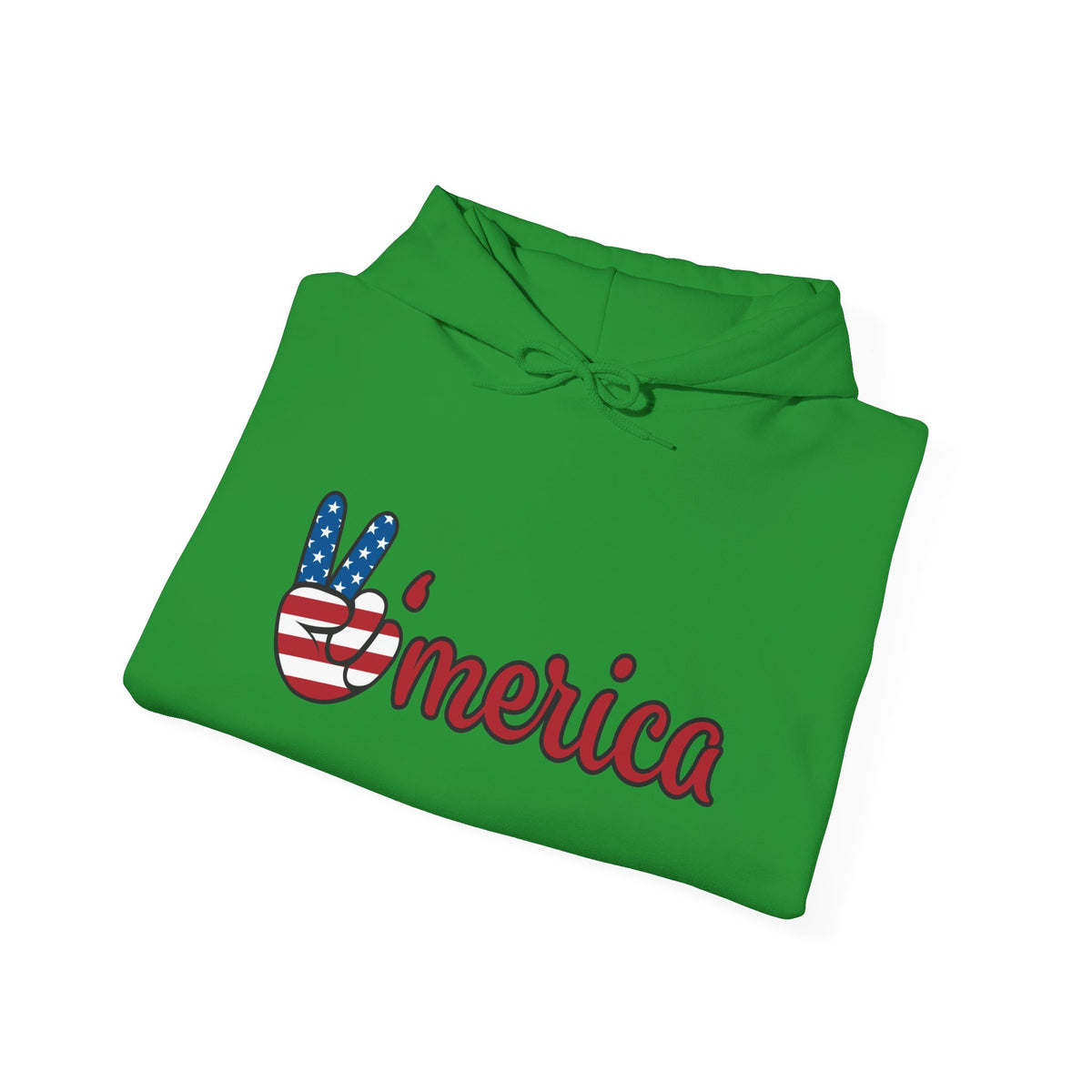'Merica Peace Sign Hoodie — Patriotic American Flag Sweatshirt for 4th of July