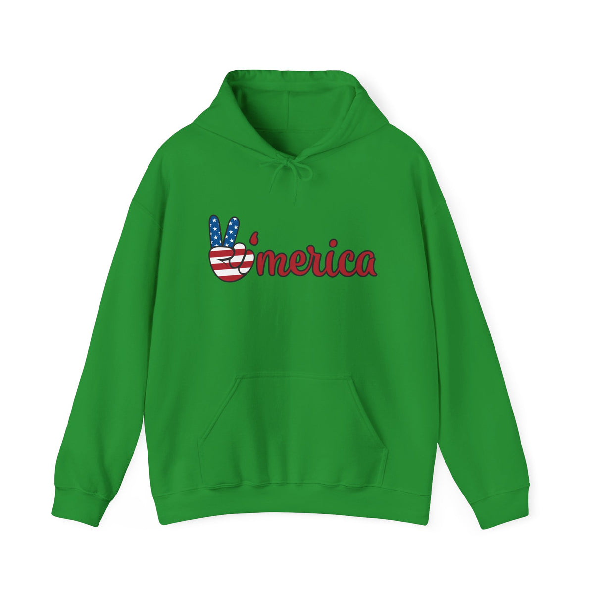 'Merica Peace Sign Hoodie — Patriotic American Flag Sweatshirt for 4th of July