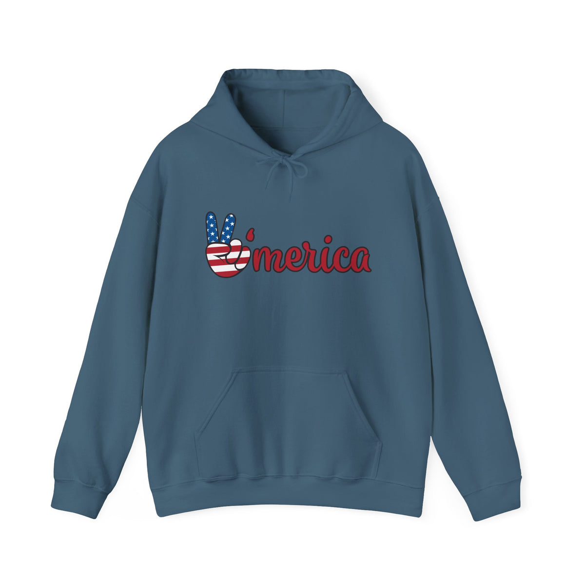 'Merica Peace Sign Hoodie — Patriotic American Flag Sweatshirt for 4th of July