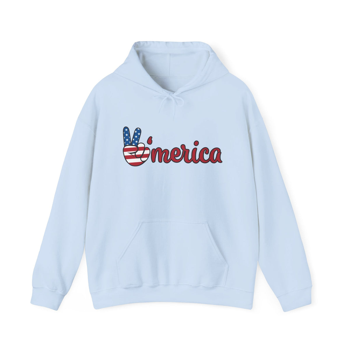 'Merica Peace Sign Hoodie — Patriotic American Flag Sweatshirt for 4th of July