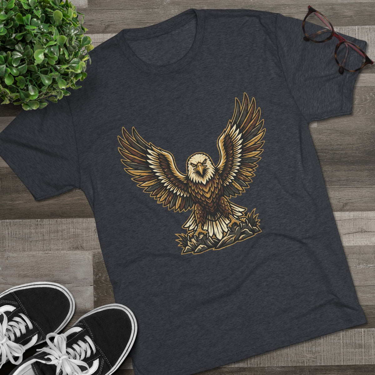 Vintage Eagle Graphic Tee — Bold Flying Eagle Illustration T-Shirt