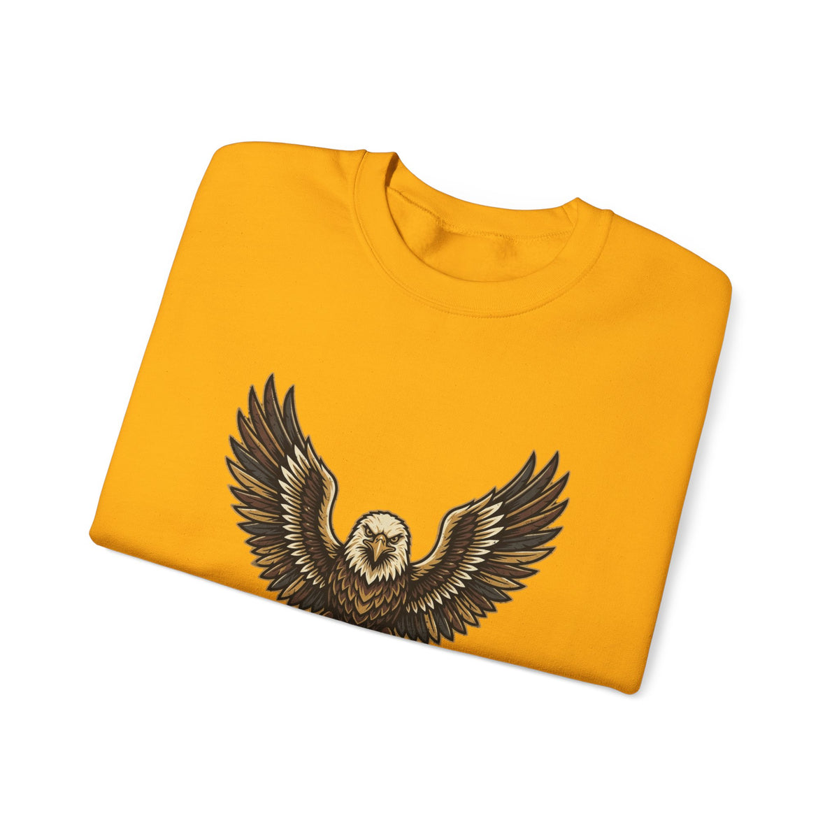 Eagle Graphic Crewneck Sweatshirt — Vintage Bald Eagle Wings Design