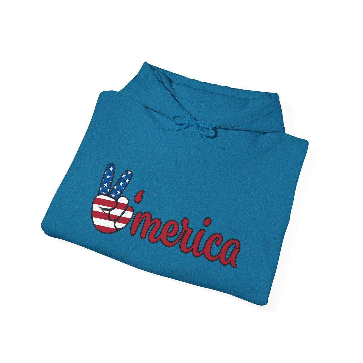 'Merica Peace Sign Hoodie — Patriotic American Flag Sweatshirt for 4th of July