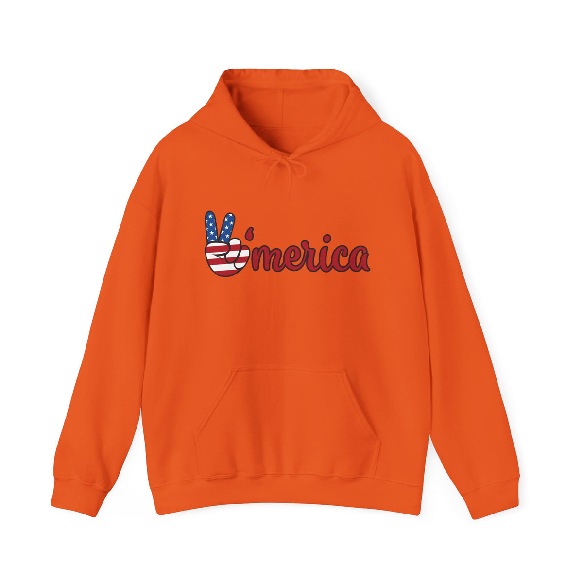 'Merica Peace Sign Hoodie — Patriotic American Flag Sweatshirt for 4th of July