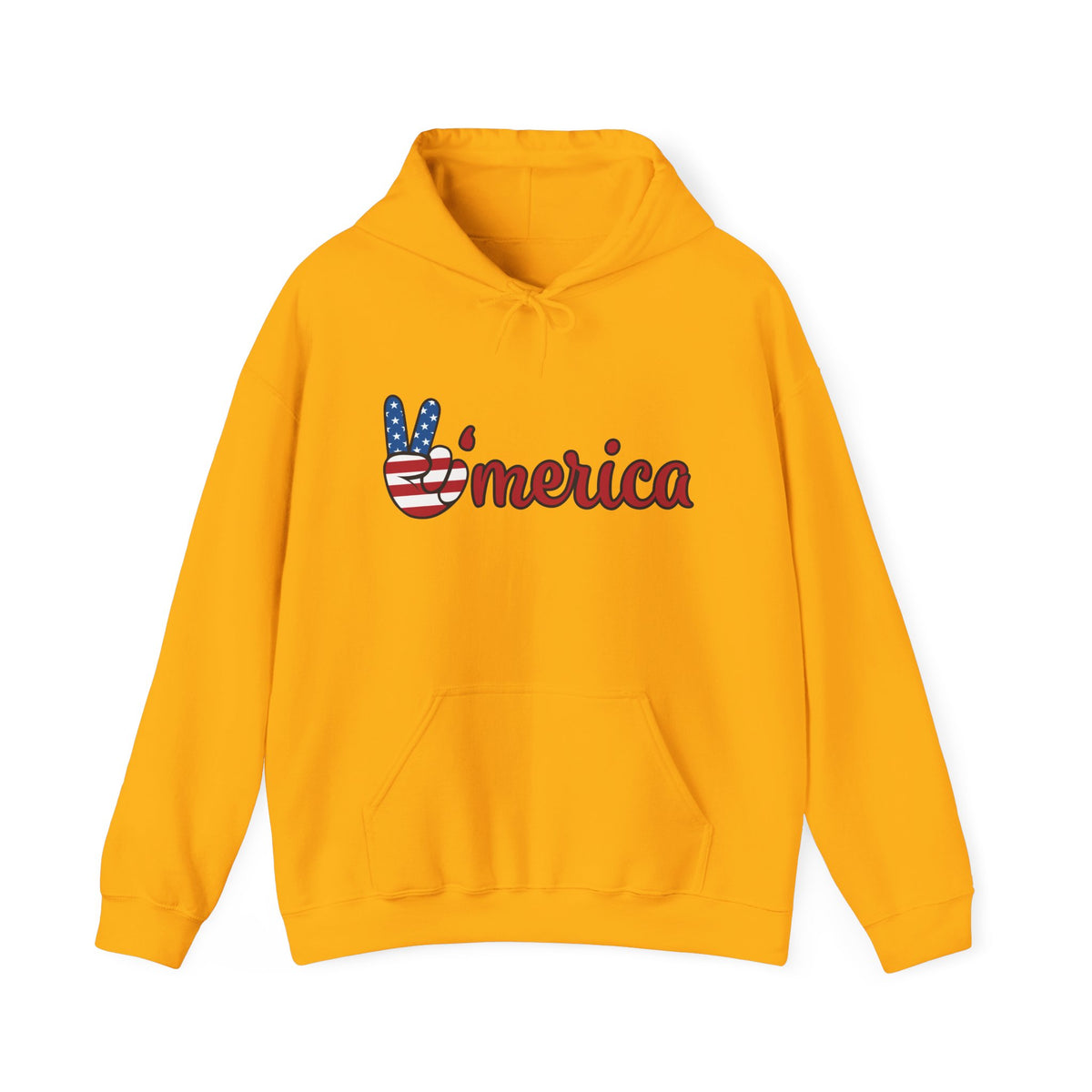 'Merica Peace Sign Hoodie — Patriotic American Flag Sweatshirt for 4th of July