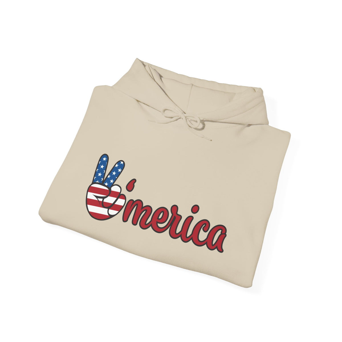 'Merica Peace Sign Hoodie — Patriotic American Flag Sweatshirt for 4th of July