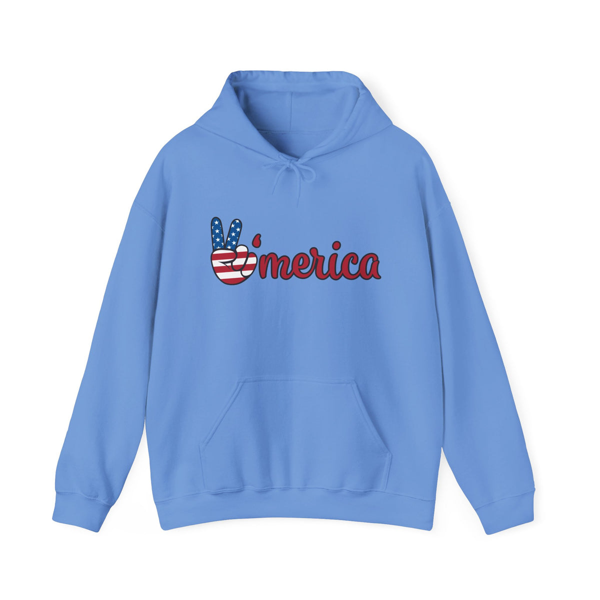 'Merica Peace Sign Hoodie — Patriotic American Flag Sweatshirt for 4th of July