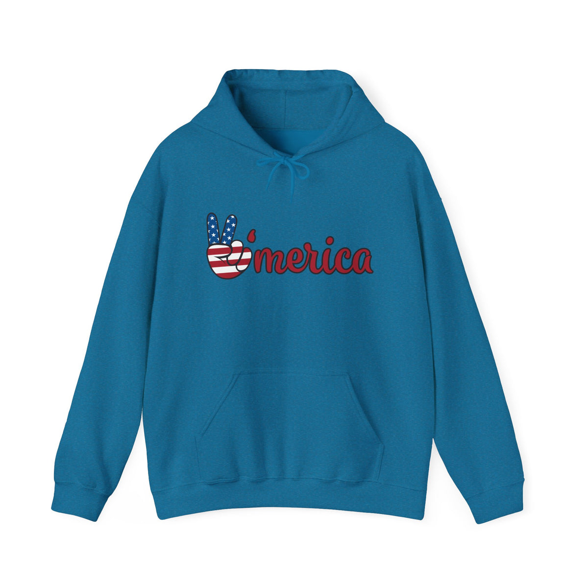 'Merica Peace Sign Hoodie — Patriotic American Flag Sweatshirt for 4th of July