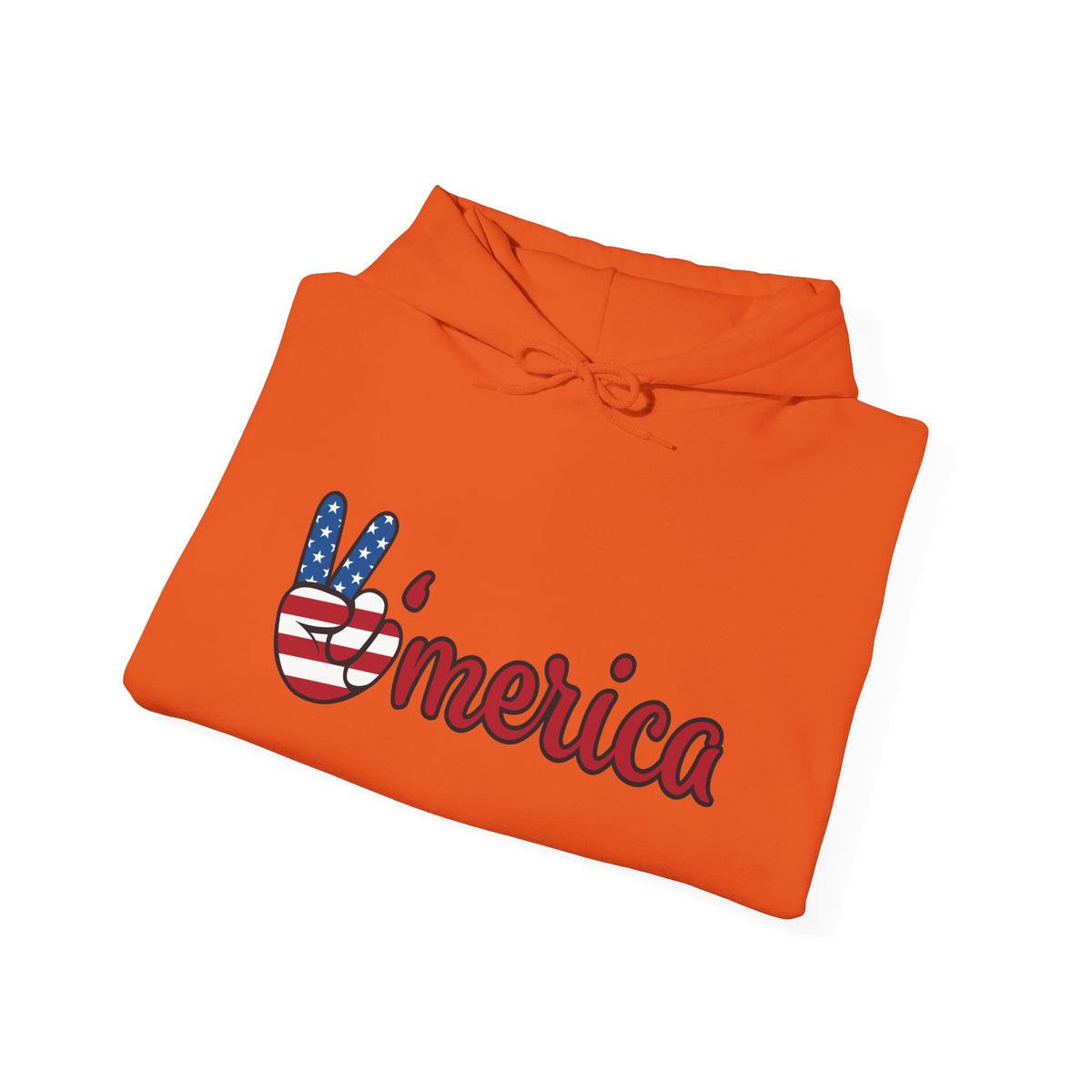 'Merica Peace Sign Hoodie — Patriotic American Flag Sweatshirt for 4th of July