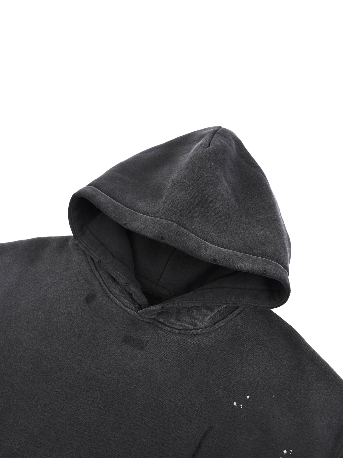 Vintage Washed Frayed Fleece Hoodie
