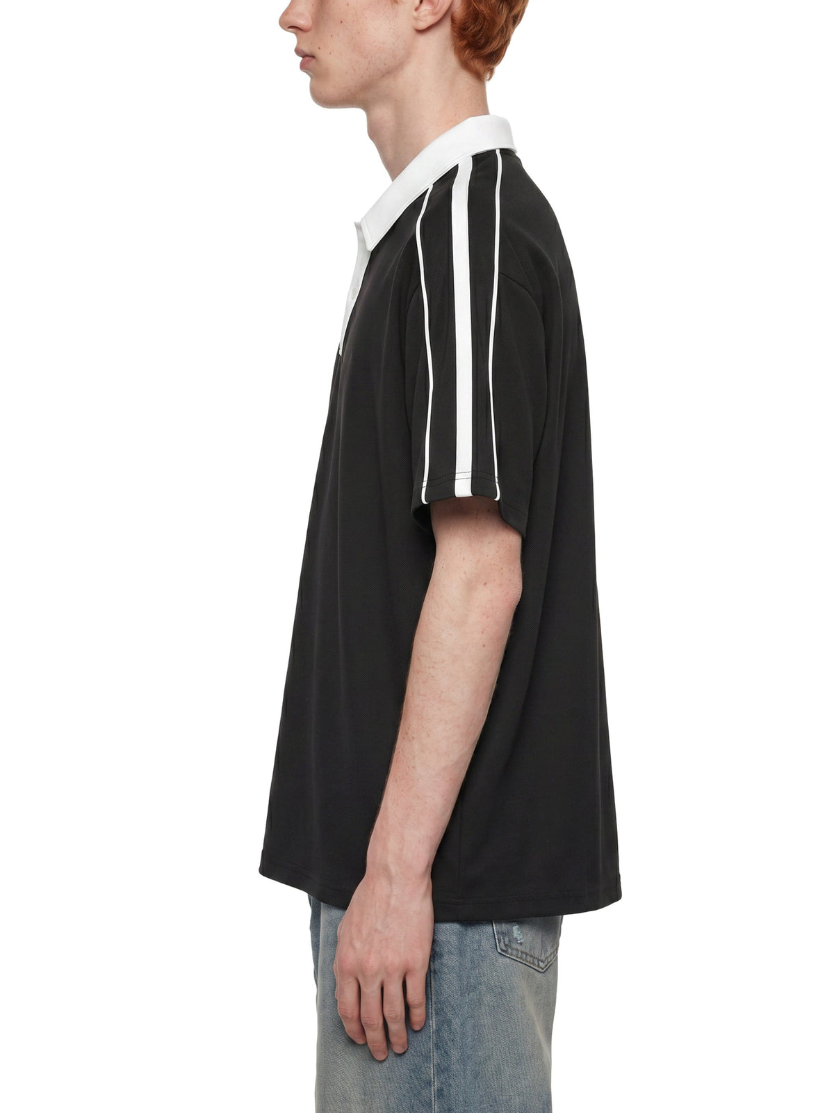 Contrast Collar Short-Sleeve Polo Shirt