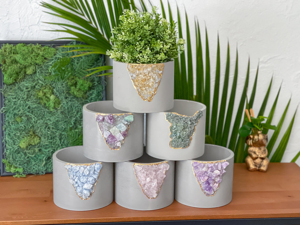 6" BLUE CALCITE PLANTER