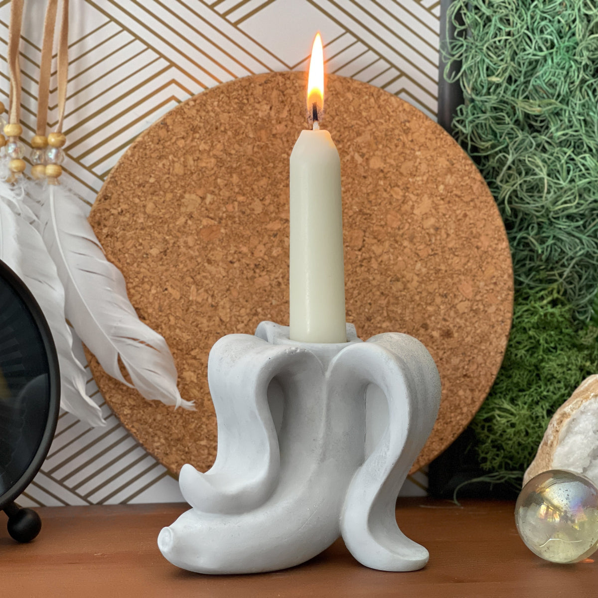 Gold Banana Candle Holder